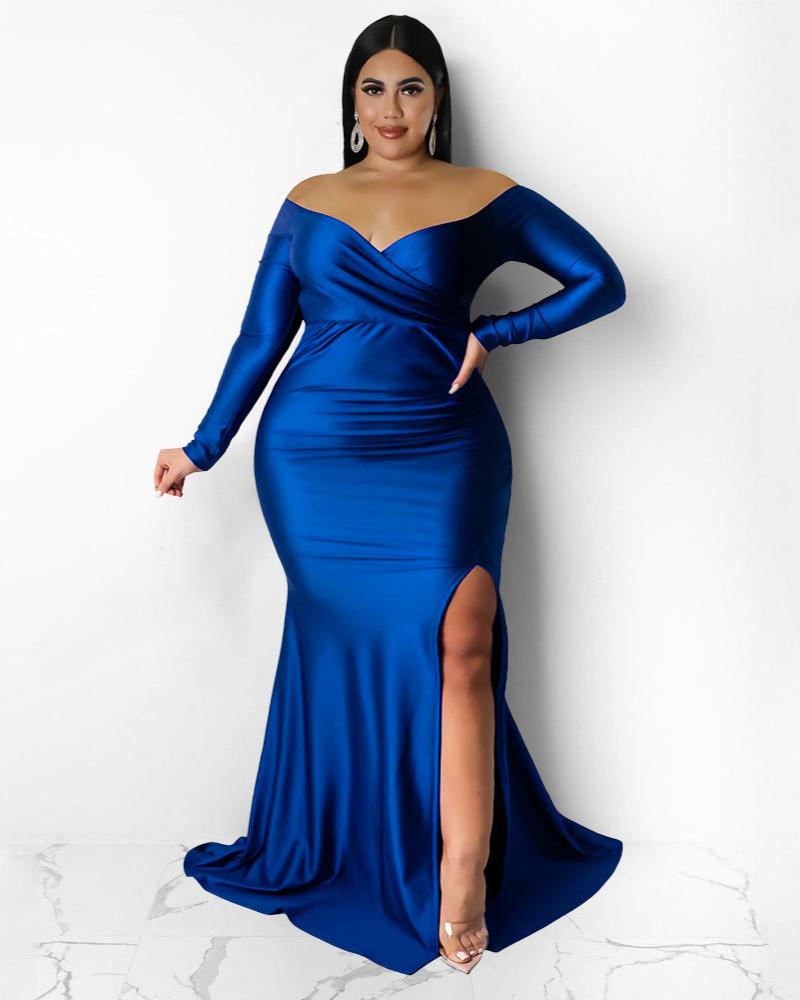 That Leg Tho Evening Dress Blue