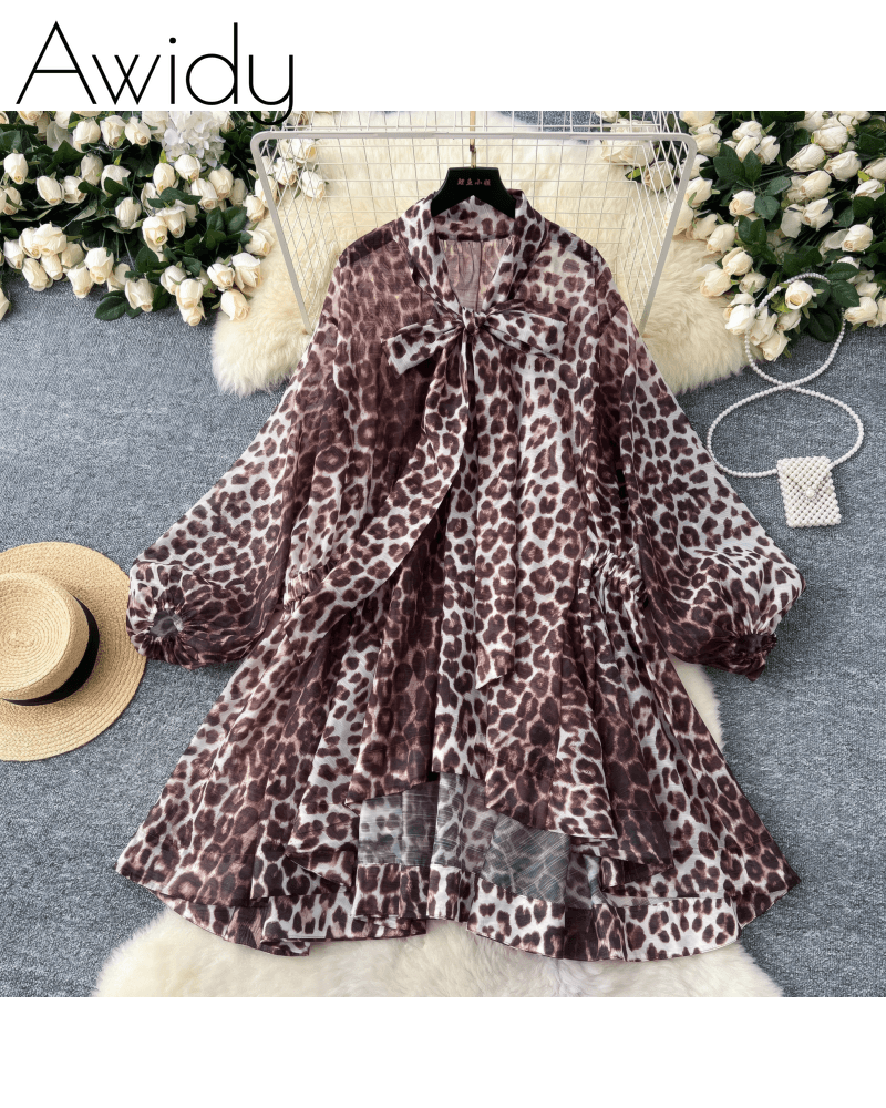 ROXY CHEETAH BLOUSE DRESS