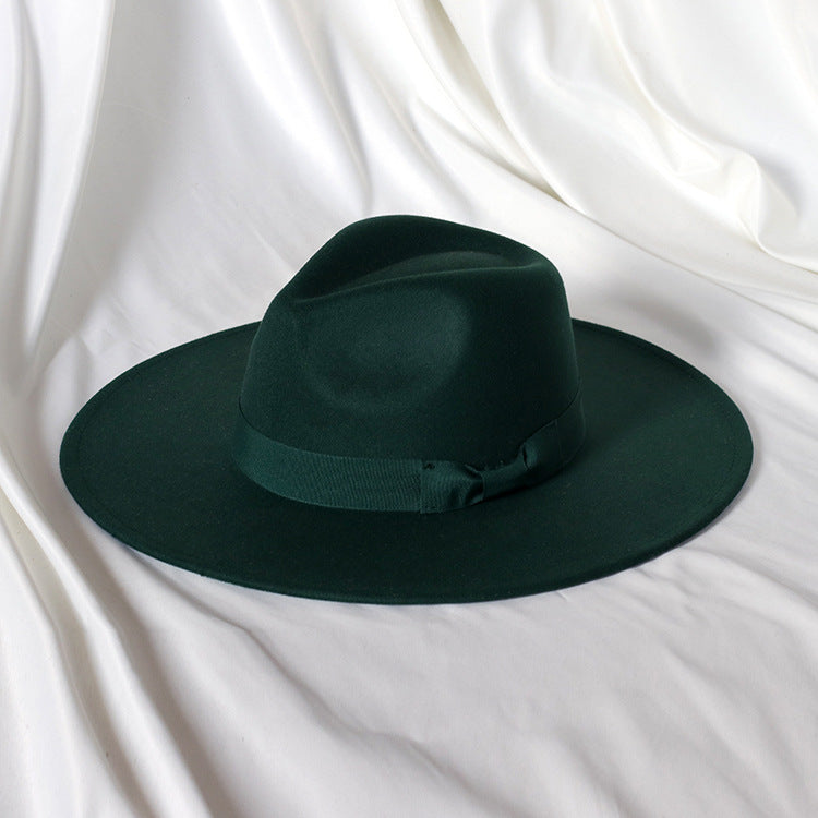 Bow Solid Color Fedora Green
