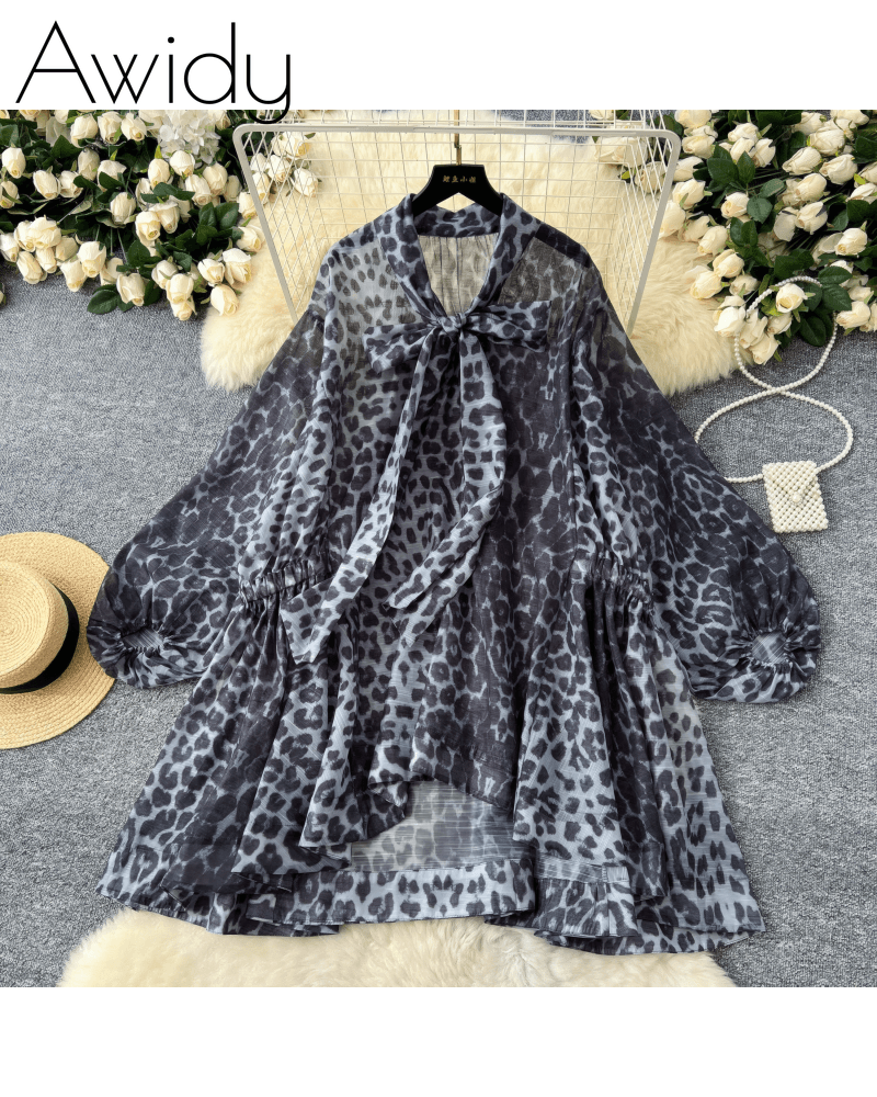 ROXY CHEETAH BLOUSE DRESS