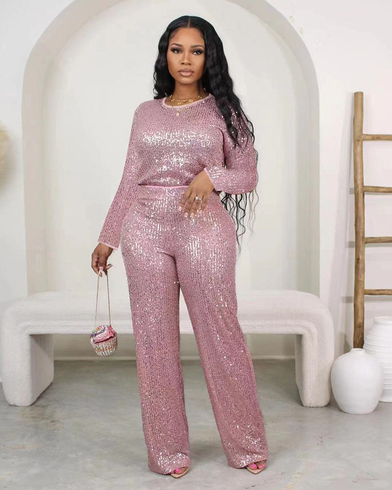 Make It Glam Pant Set Pink