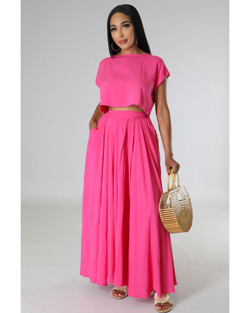 Emika Skirt Set Rose Red
