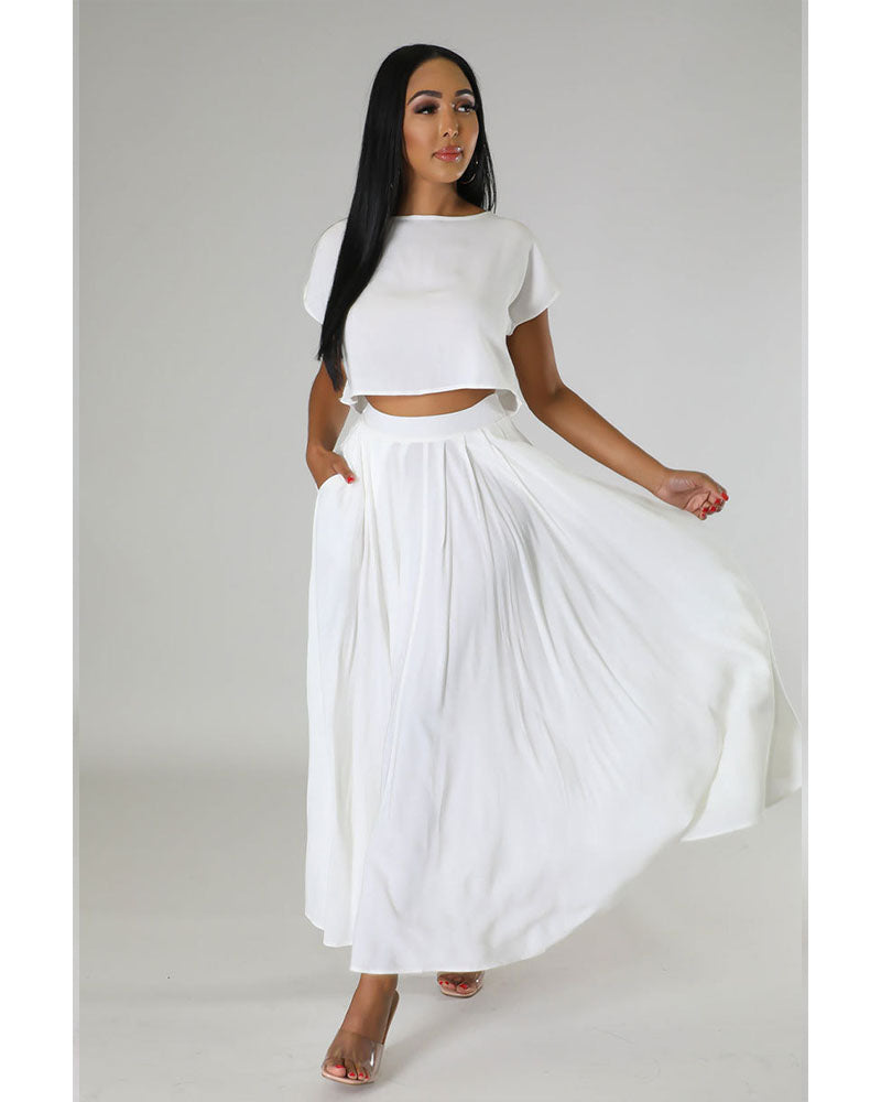 Emika Skirt Set White