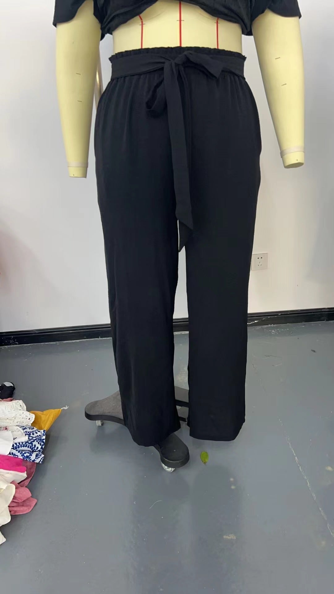 Plus Size Tie-Waist Wide-Leg Pants for Casual Wear