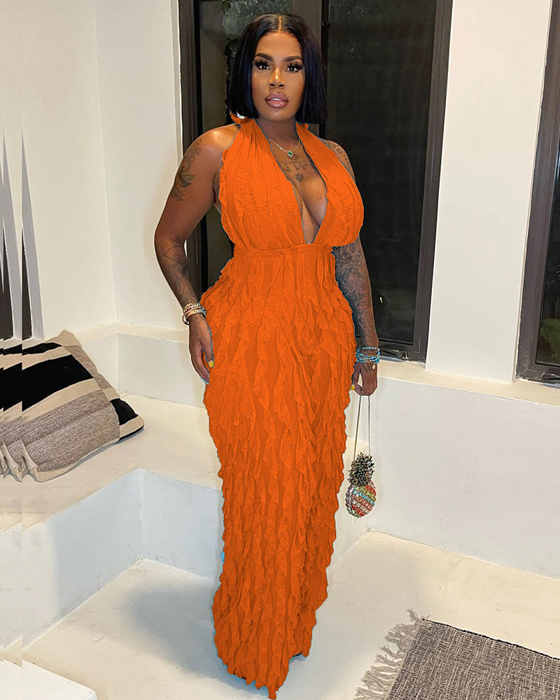 Lelania Jumpsuit Orange Red