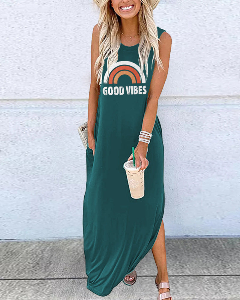 Good Vibe Maxi Dress Aqua