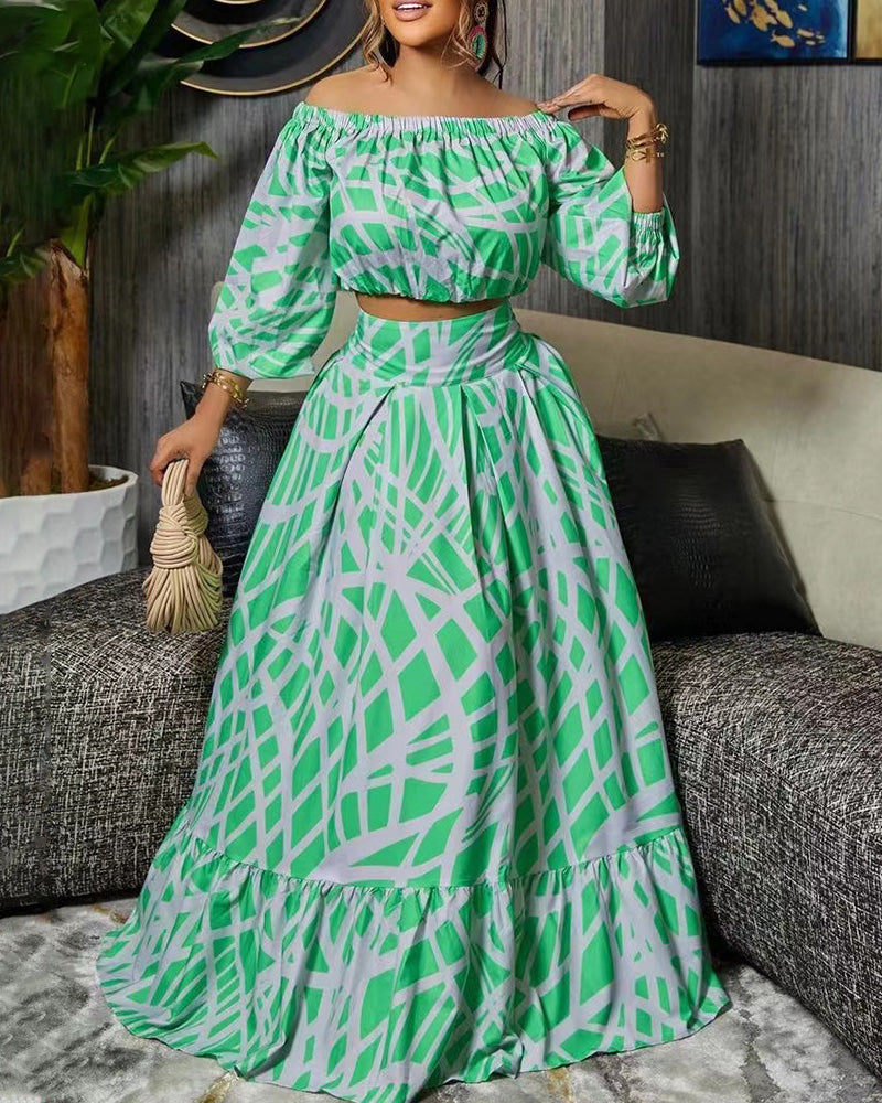 Spring Affairs Skirt Set Light Green