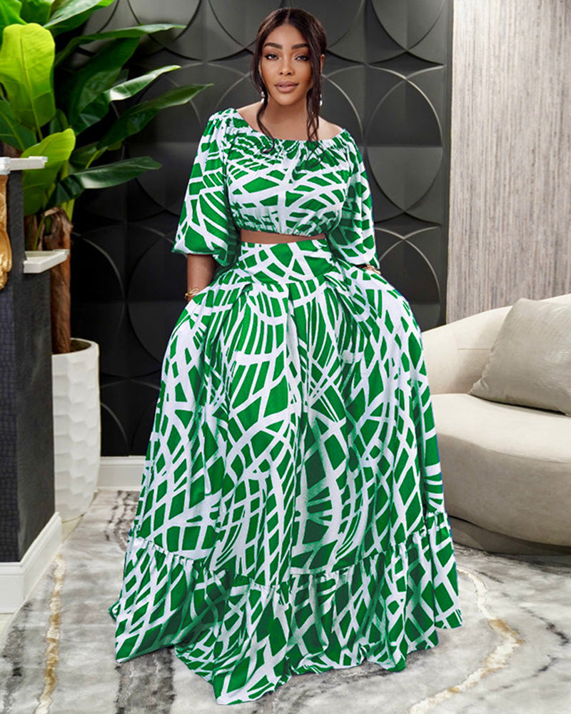Spring Affairs Skirt Set Green