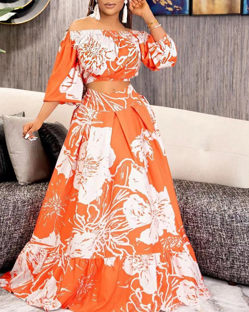 Spring Affairs Skirt Set Orange