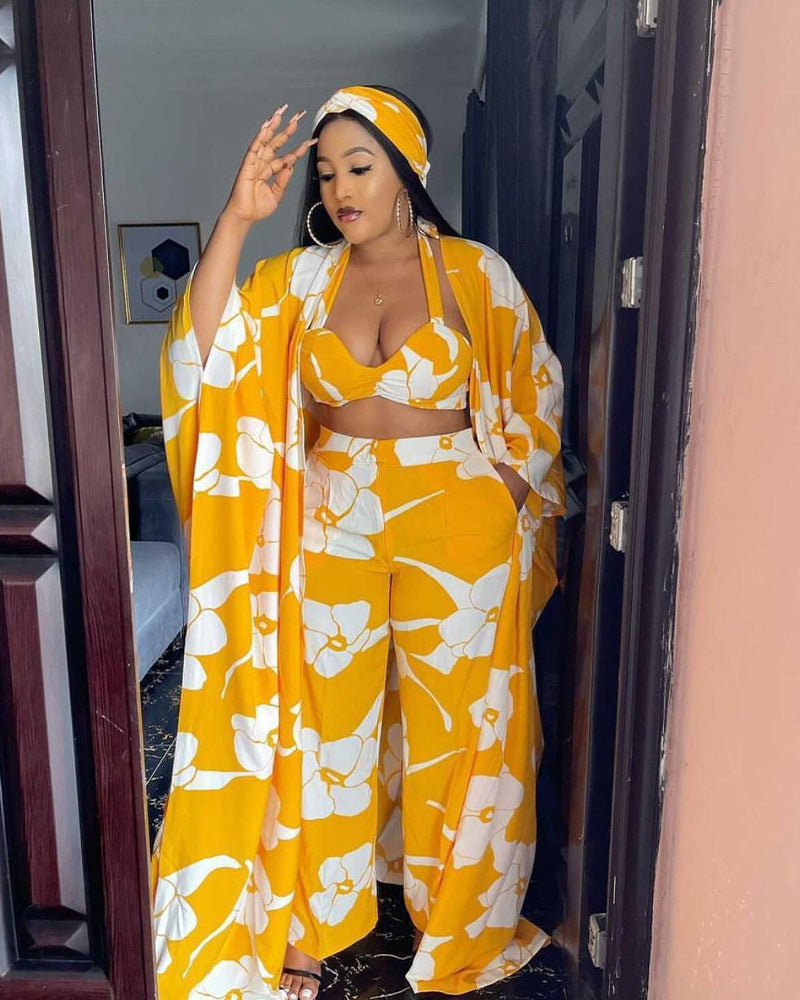 4pc Nikita Pant Set Yellow