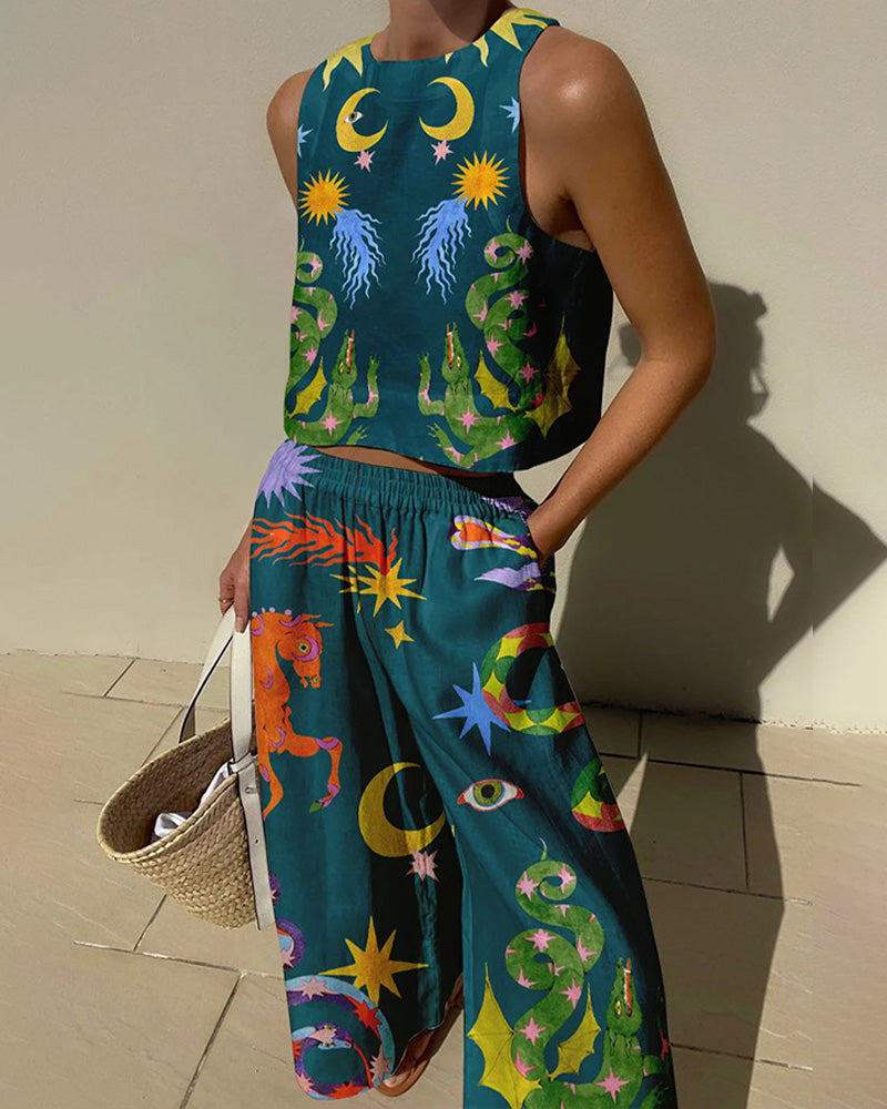 ISLAND DREAMING PANTS SET Green