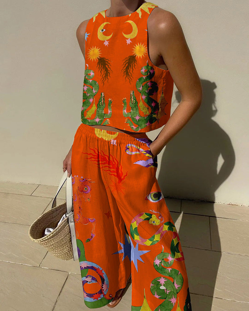 ISLAND DREAMING PANTS SET Orange