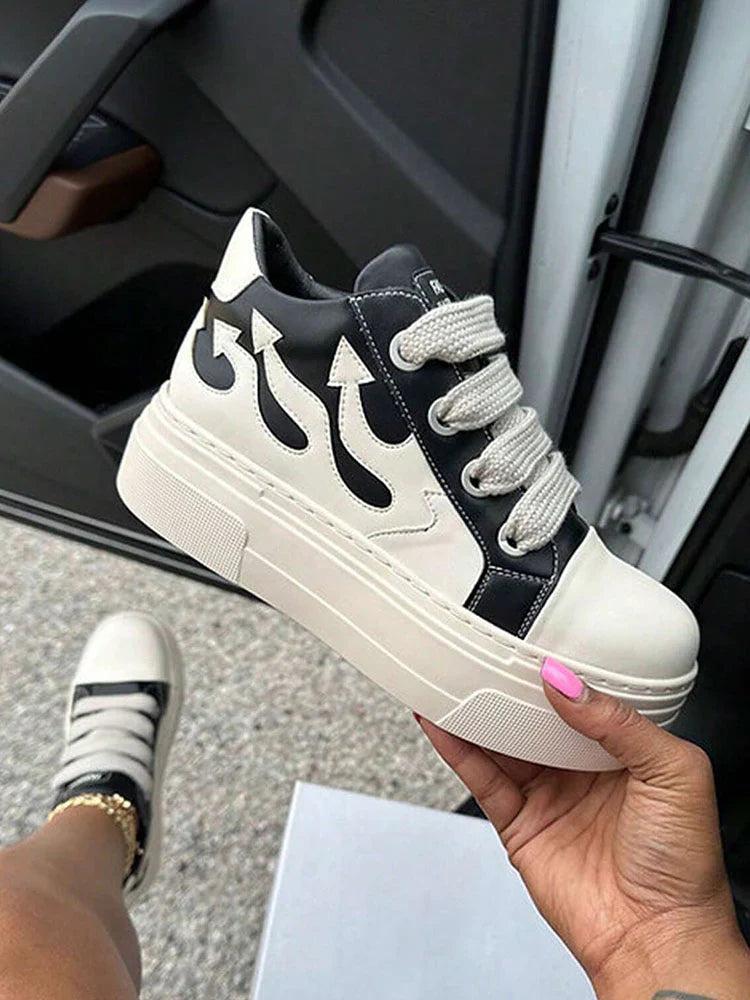 PU Flame Low-Top Sneakers