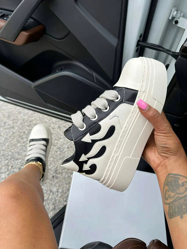 PU Flame Low-Top Sneakers
