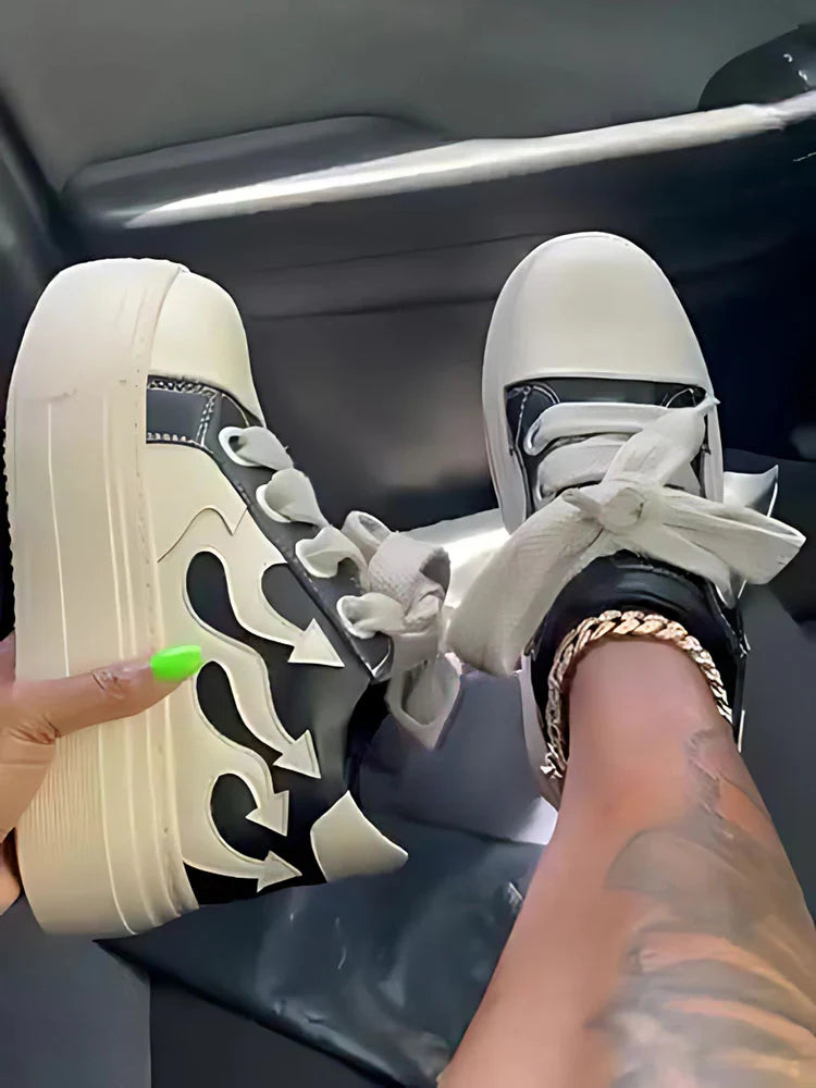PU Flame Low-Top Sneakers