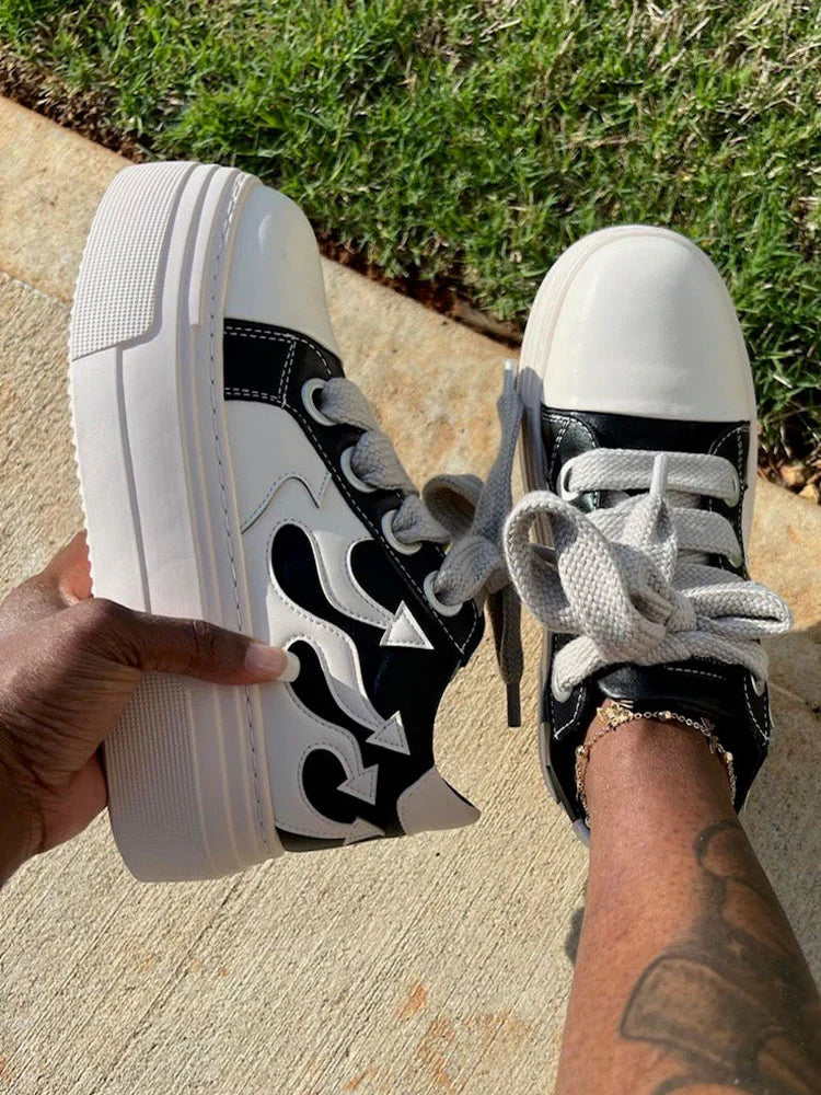 PU Flame Low-Top Sneakers