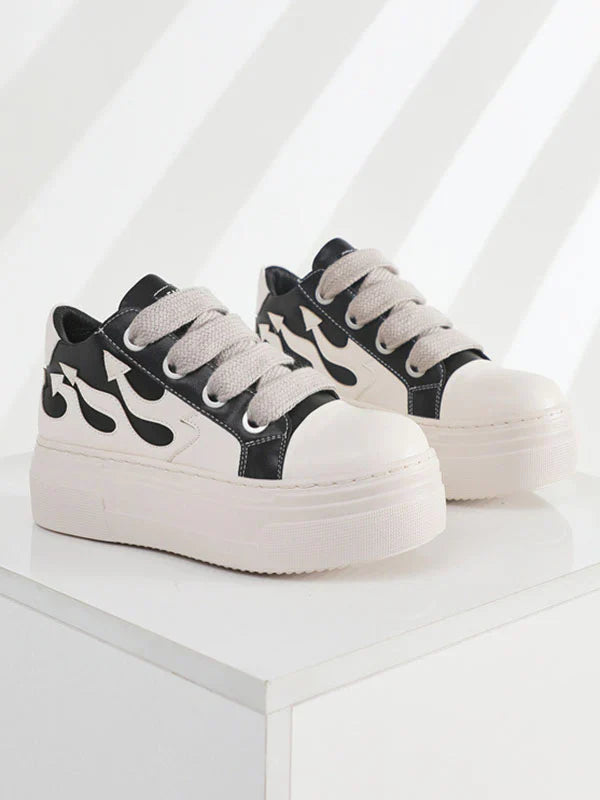 PU Flame Low-Top Sneakers