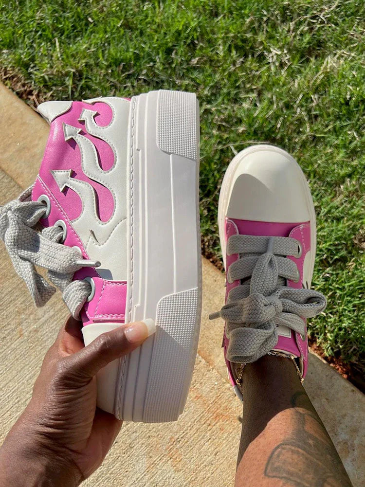 PU Flame Low-Top Sneakers