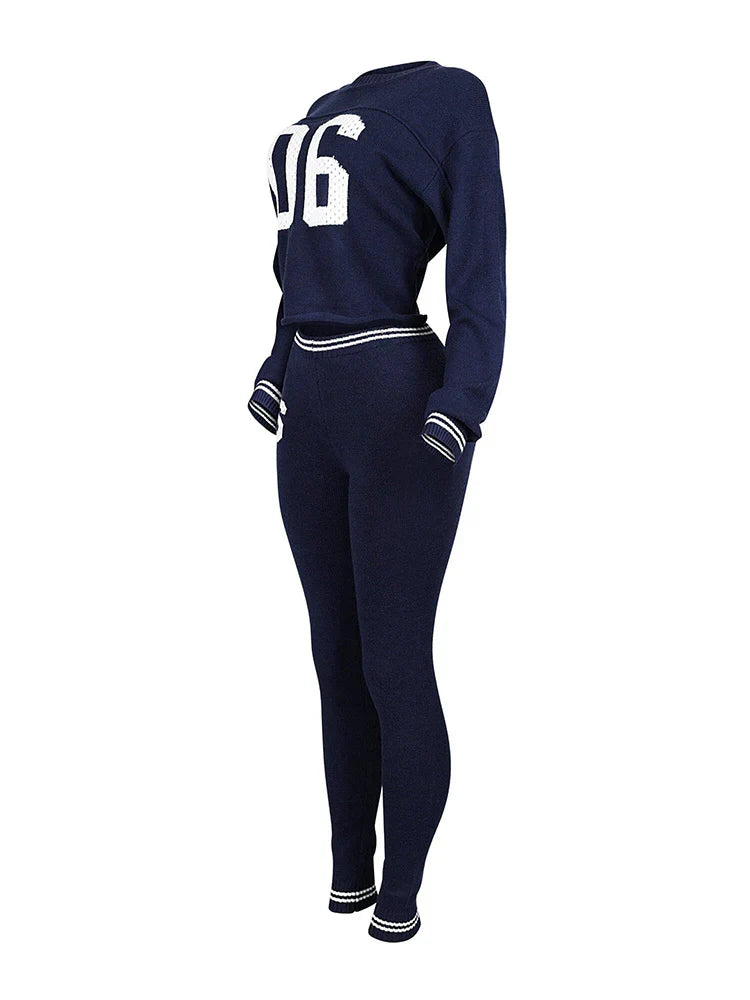 Knit 06 Graphic Top Leggings Set