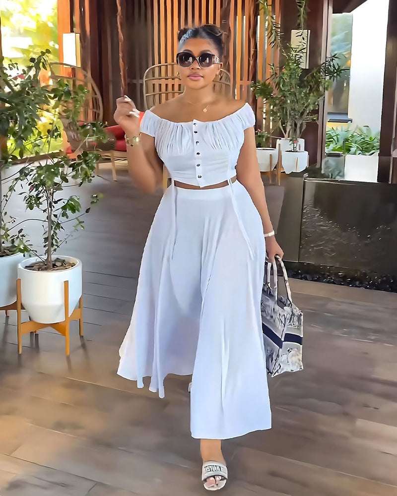 Janay Babe Skirt Set White