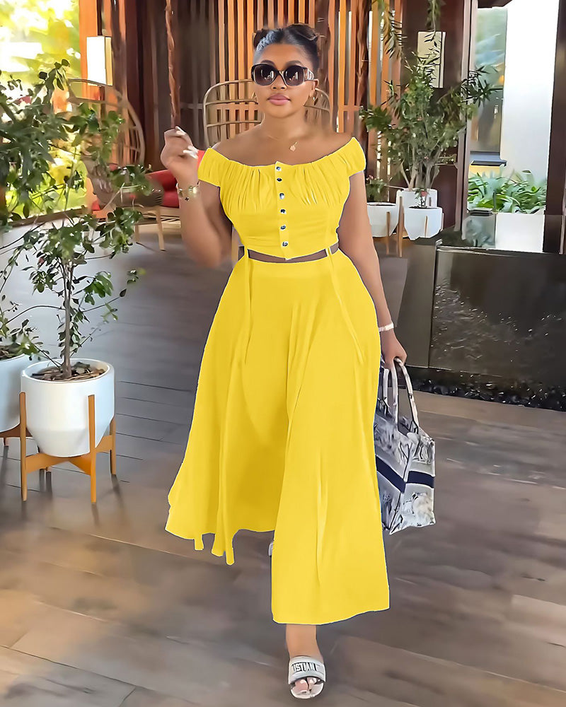 Janay Babe Skirt Set Yellow