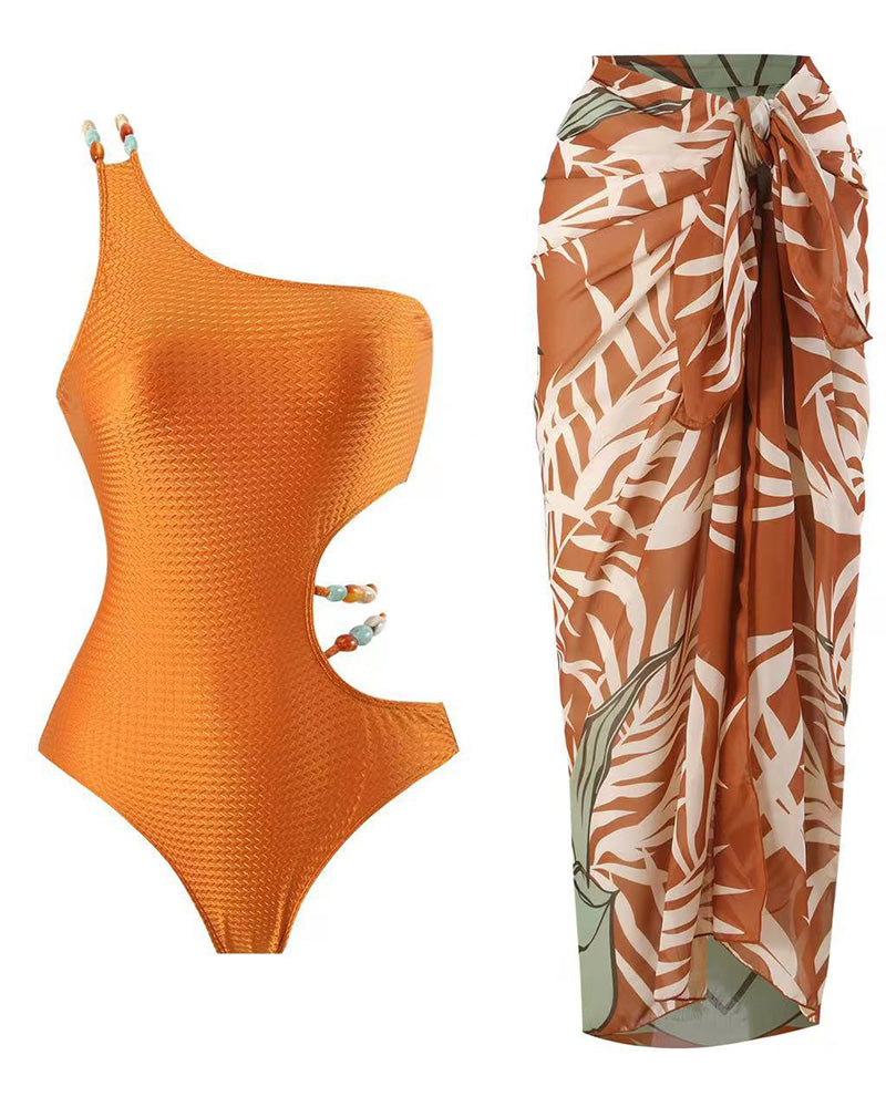 Fun In Tulum Swimsuit Set Caramel-5