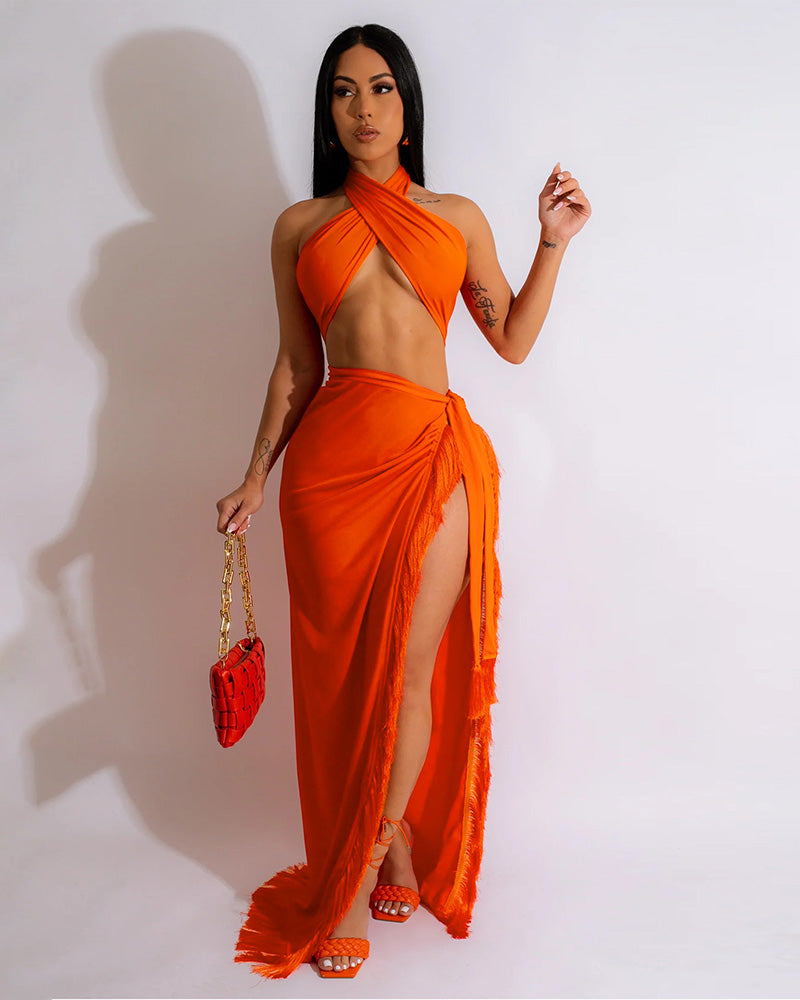 STILL YOUR BEST SKIRT SET Orange