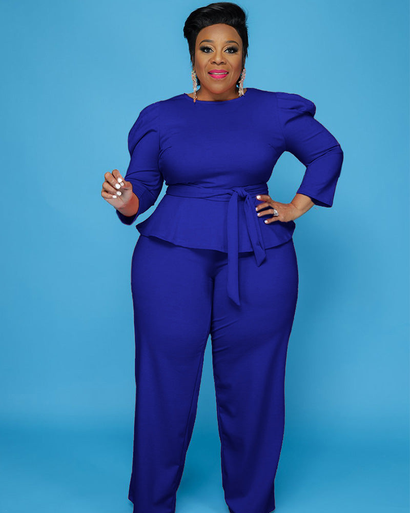 ELISA PEPLUM SET Blue