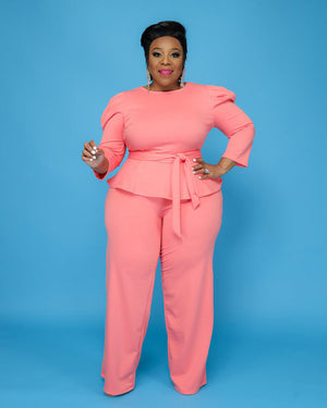 ELISA PEPLUM SET Pink