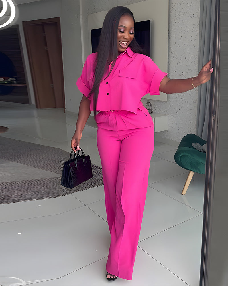 Finding Comfort Pant Set Rose Red