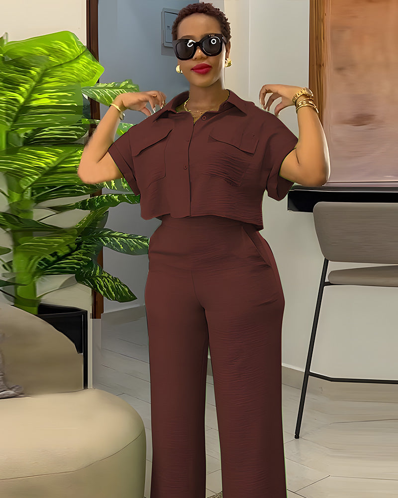 Finding Comfort Pant Set Brown