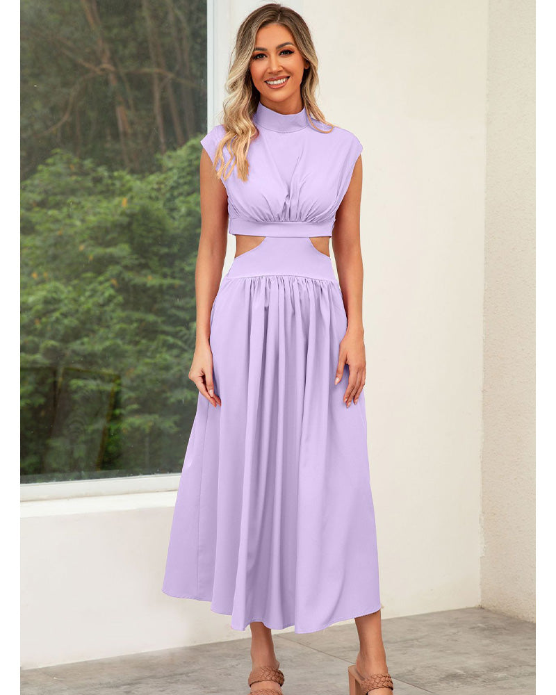 Zion Days Cutout Midi Dress Light Purple