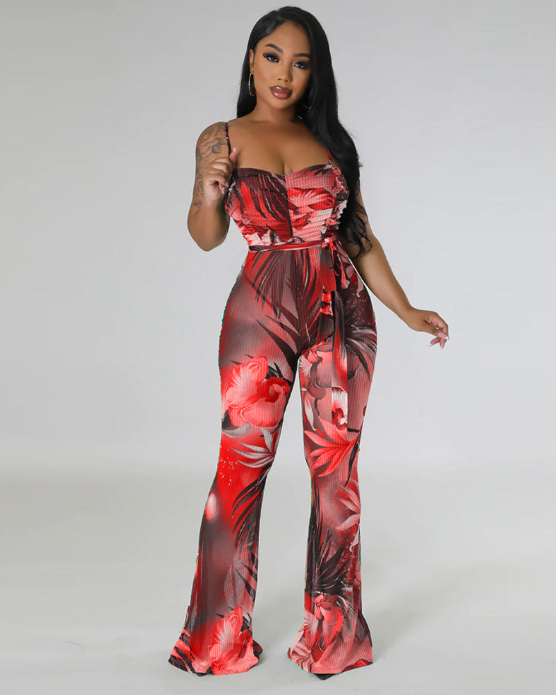 “Nights in Cabo” Jumpsuit Red