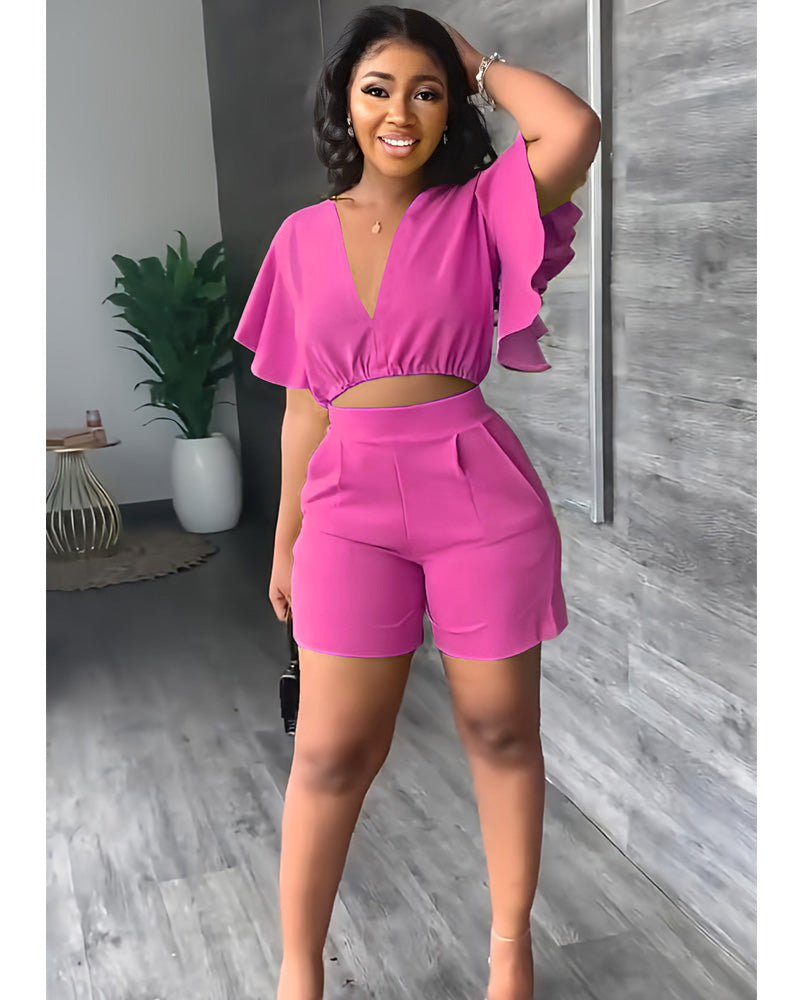 Iyeshia Short Set Rose Red