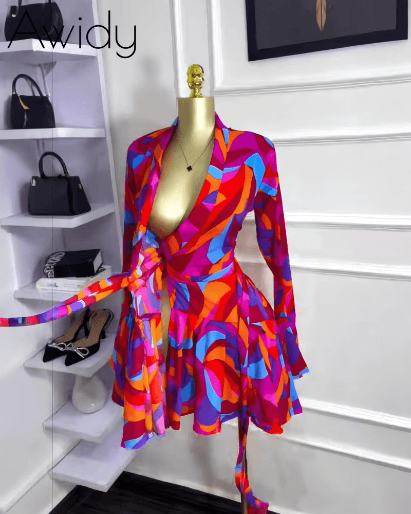 Tie-Dye Wrap Dress
