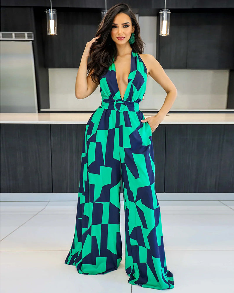 Daniella Printed Jumpsuit GREEN