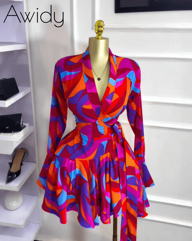 Tie-Dye Wrap Dress