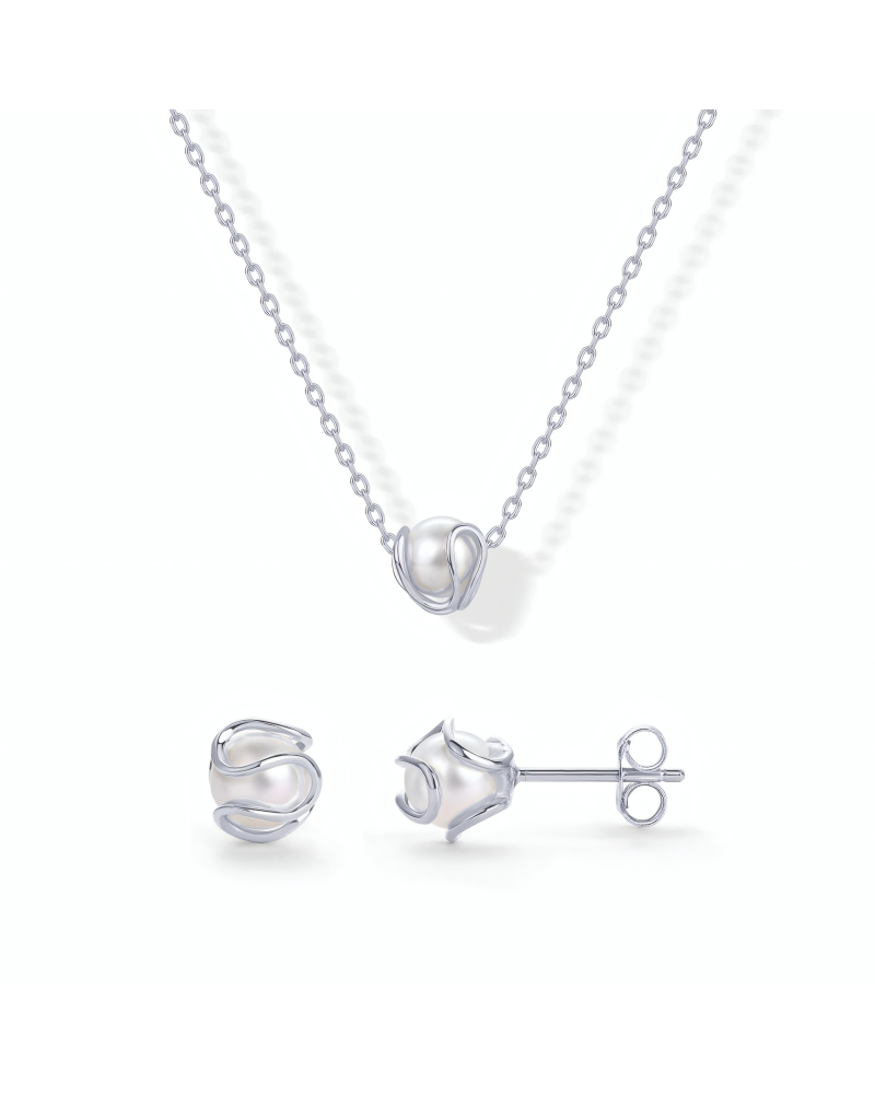 Gold Pearl Necklace Set