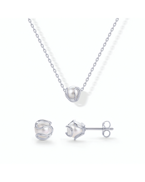 Gold Pearl Necklace Set