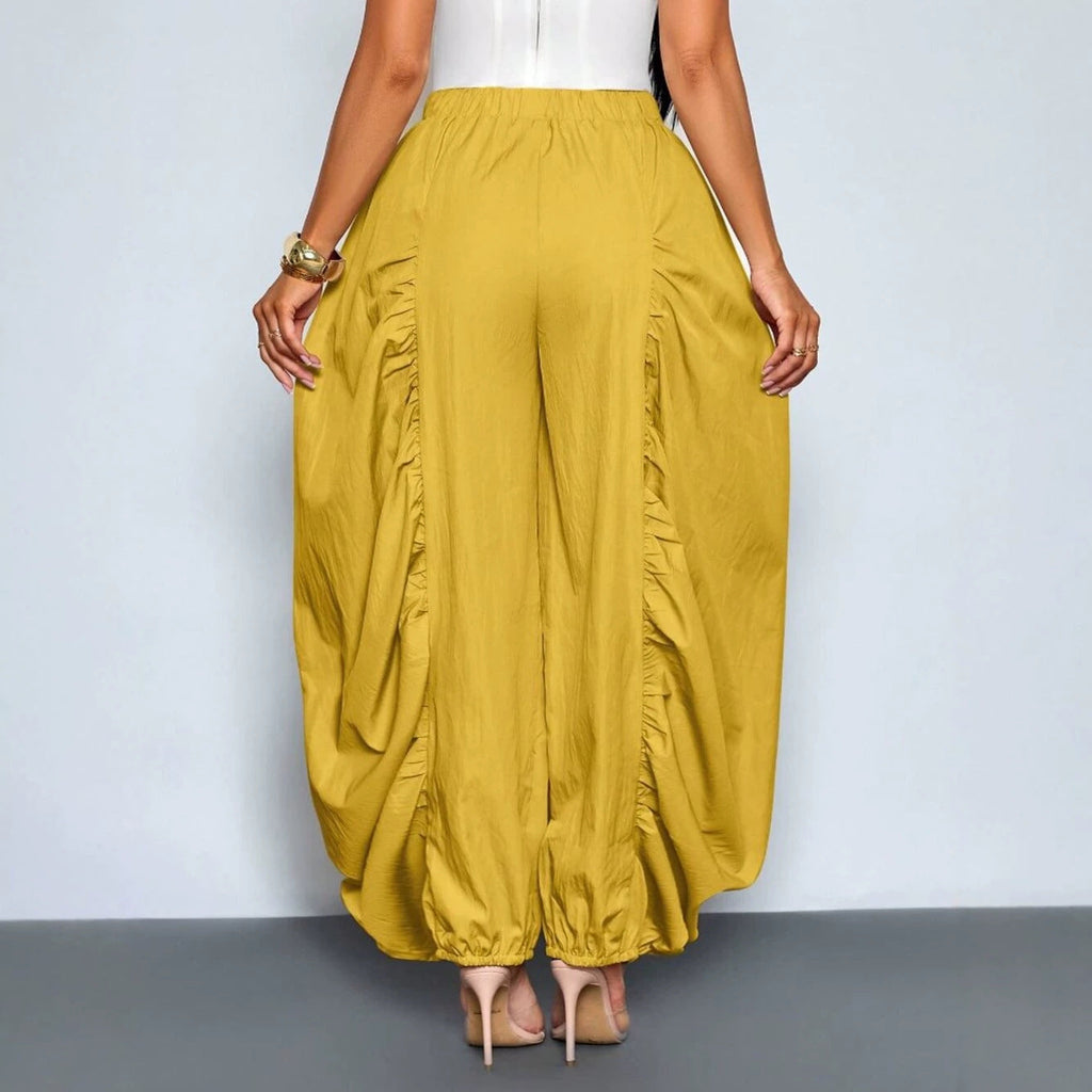 Ruched Lantern Jogger Pants for Casual Wear