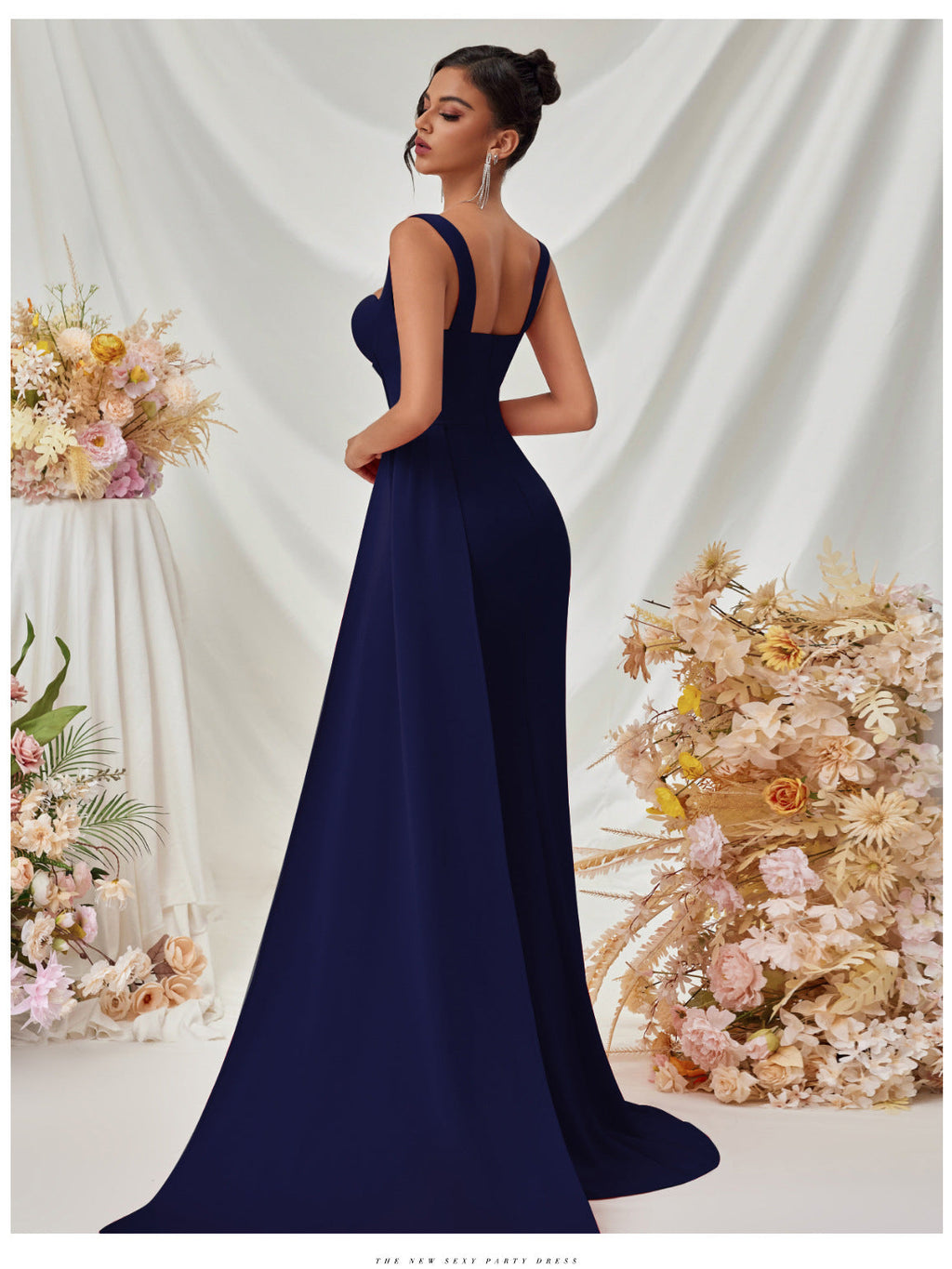 Slit Spaghetti Strap Bodycon Maxi Dress for Clubwear