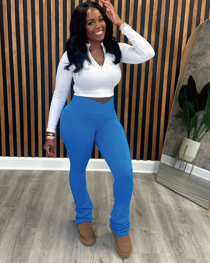 V shaped legging Blue