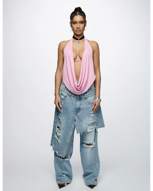 Double Waistband Wide Leg Jeans