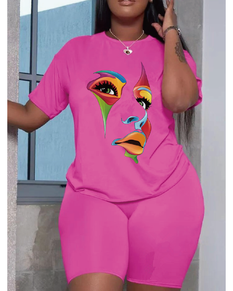 Changing Faces Short Set Pink