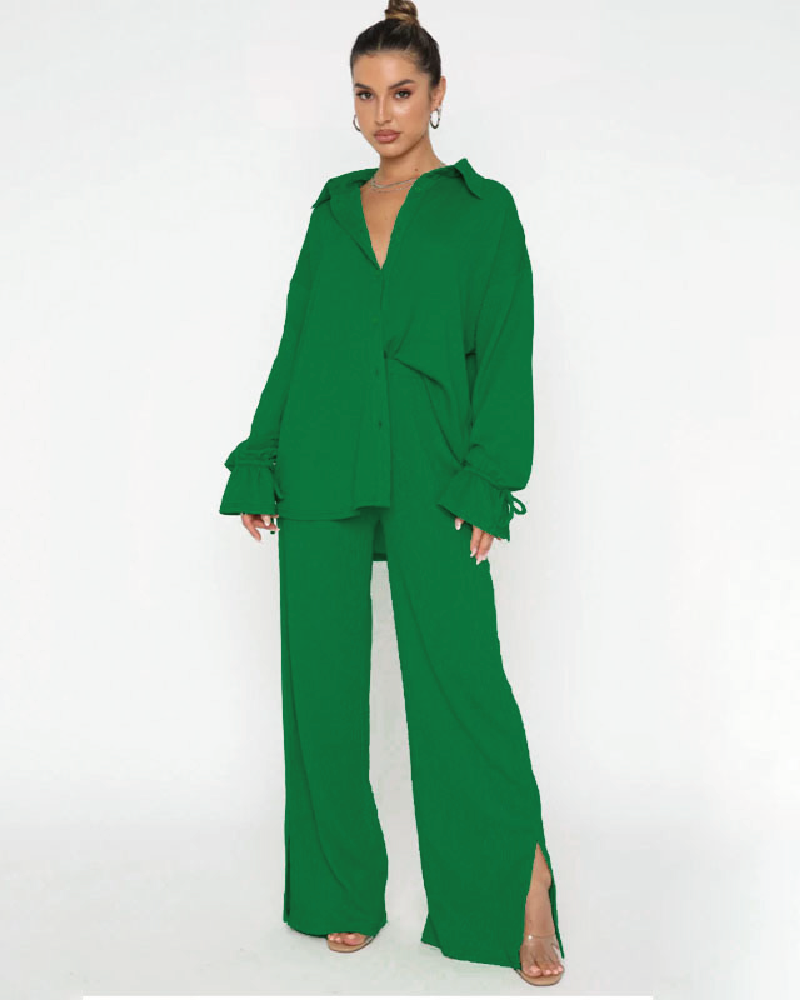 Effortlessly Chic Pant Set Green
