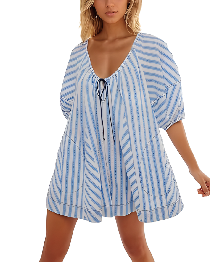 Bop Around Romper Sky Blue