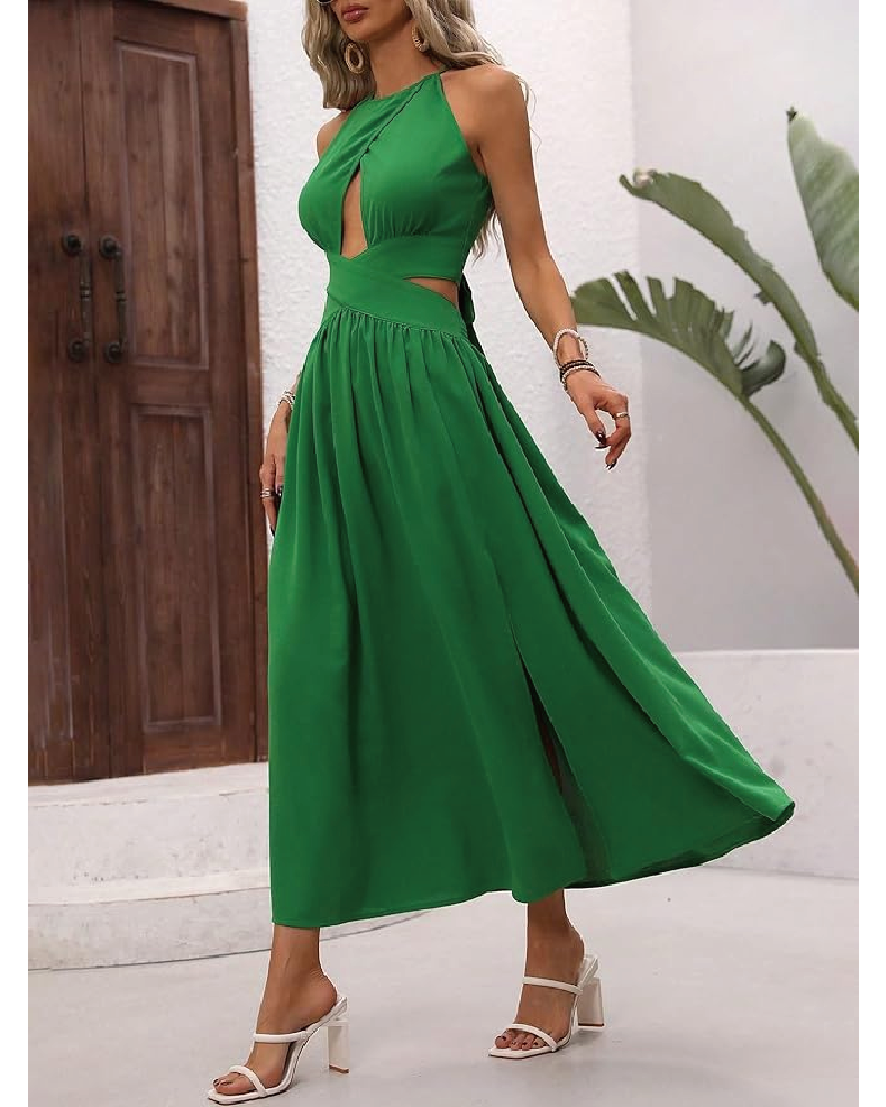 Shirred Criss Cross Dress