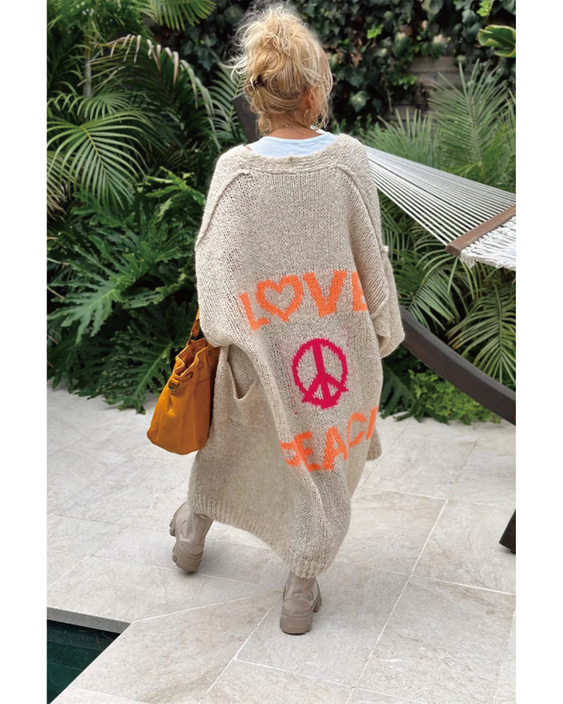 Peace and Love Cardigan Apricot