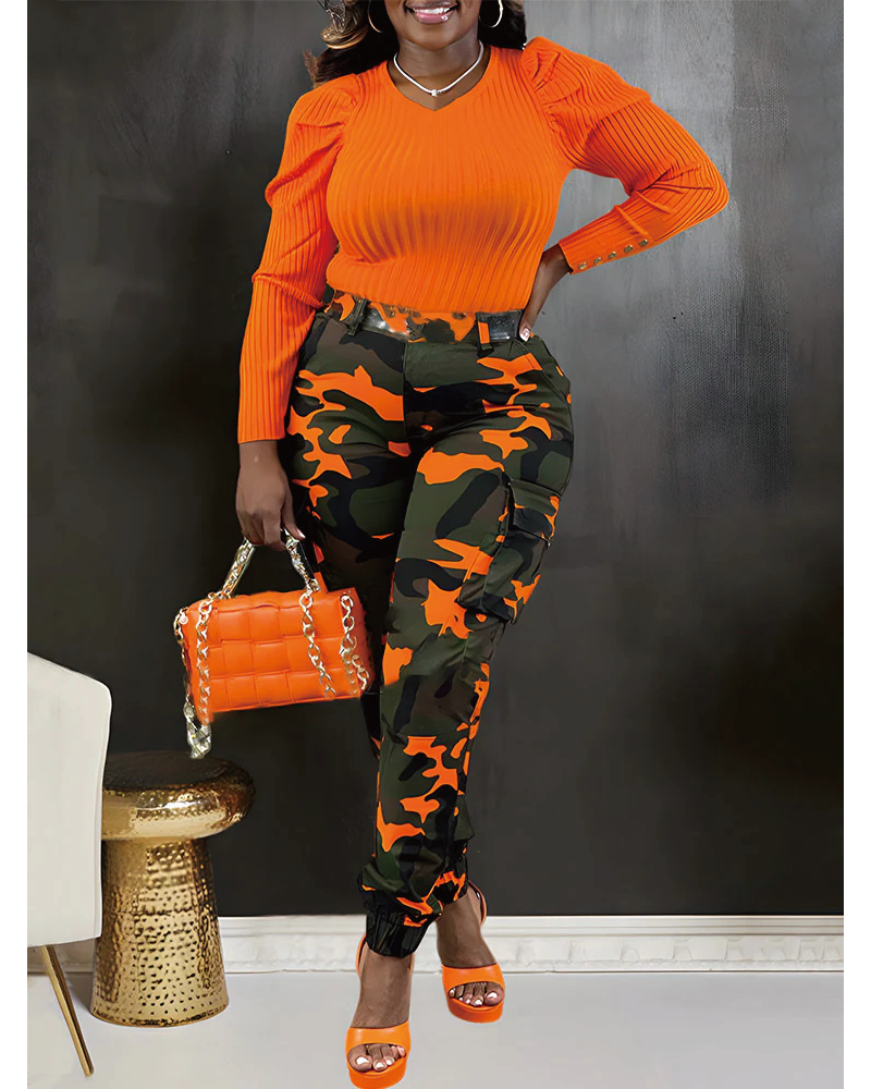 CADET CAMO CARGO JOGGERS Orange