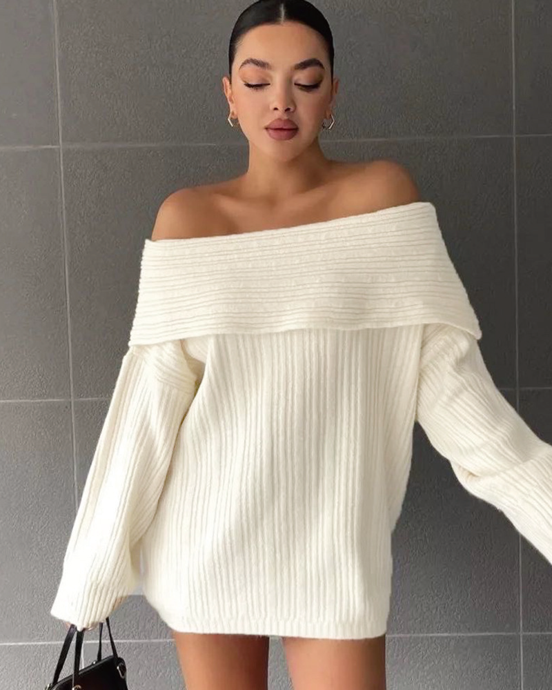 Sweater Love Dress White